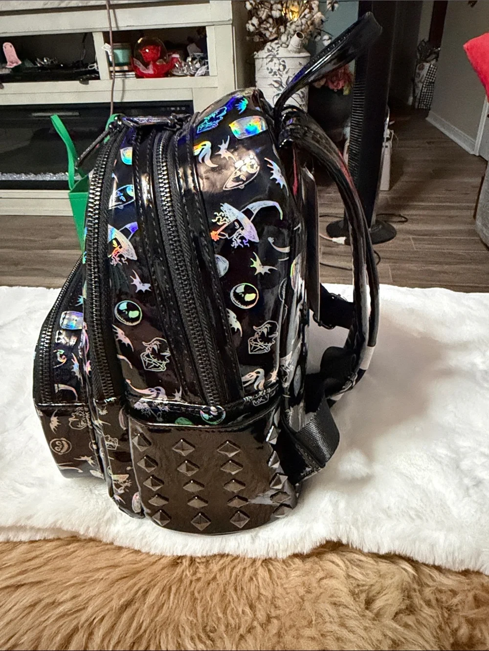 Loungefly Disney Parks Nightmare Before Christmas Holographic AOP Backpack NWT